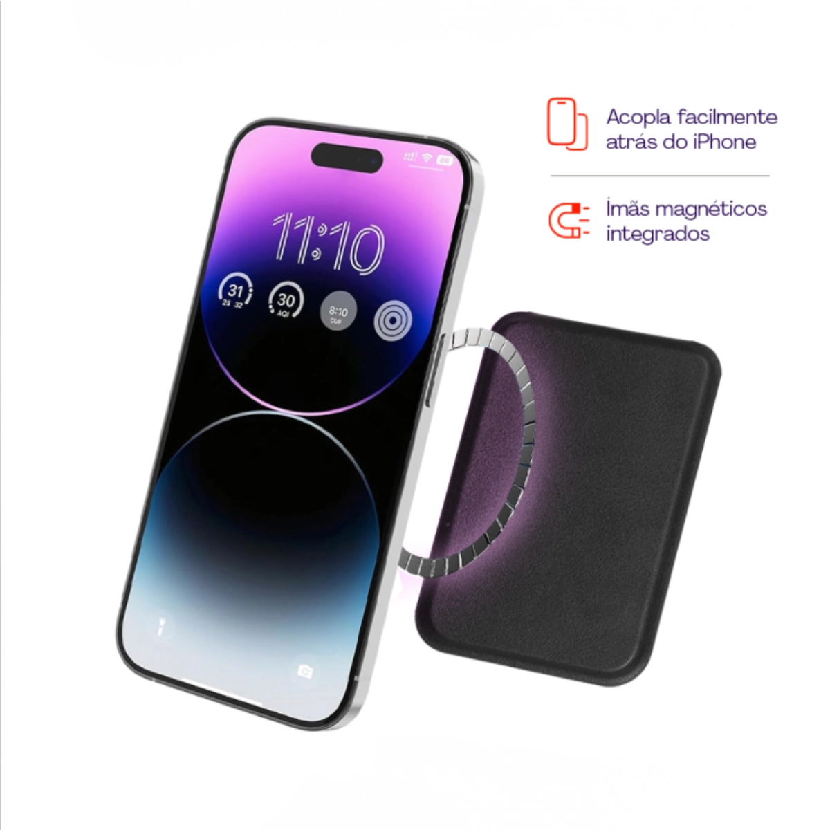 PORTA CARTAO COM SUPORTE MAGSAFE IPHONE SUPORTE PARA 3 CARTOES