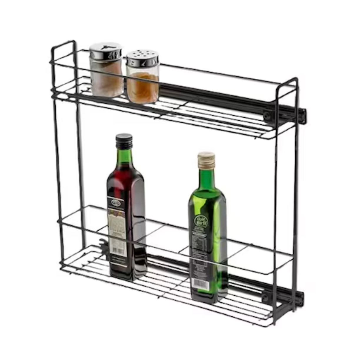 PORTA GARRAFAS E LATAS SLIM LATERAL EM AÇO PRETO FOSCO- SCHMITT