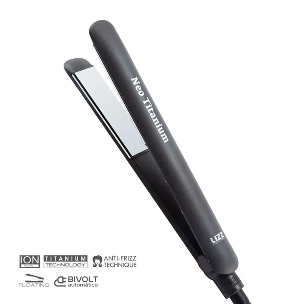 PRANCHA ALISADORA PROFISSIONAL NEO TITANIUM LIZZ CINZA BIVOLT JJ1000 