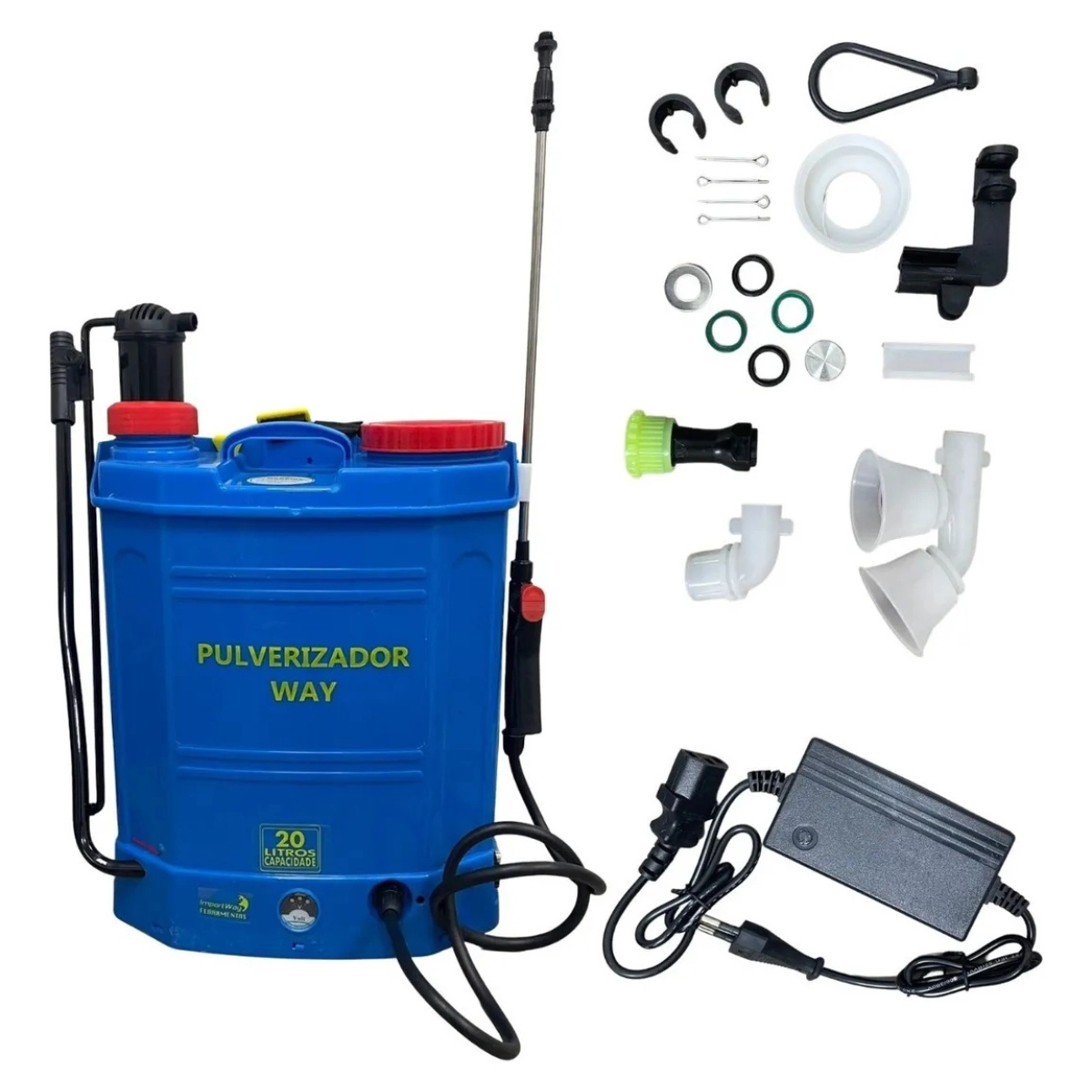 PULVERIZADOR 2X1 ELETRICO E MANUAL 20 LITROS IMPORTWAY AZUL PULVERIZADOR 2X1 ELETRICO E MANUAL 20 LITROS IMPORTWAY AZUL
