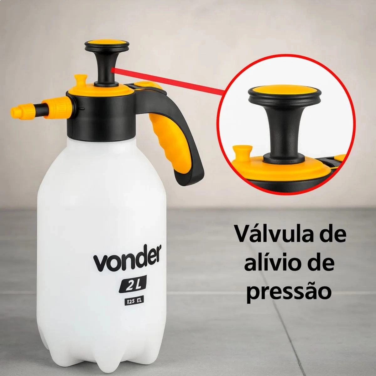 PULVERIZADOR MANUAL BORRIFADOR SPRAY ALTA PRESSÃO 2 LITROS BRANCO