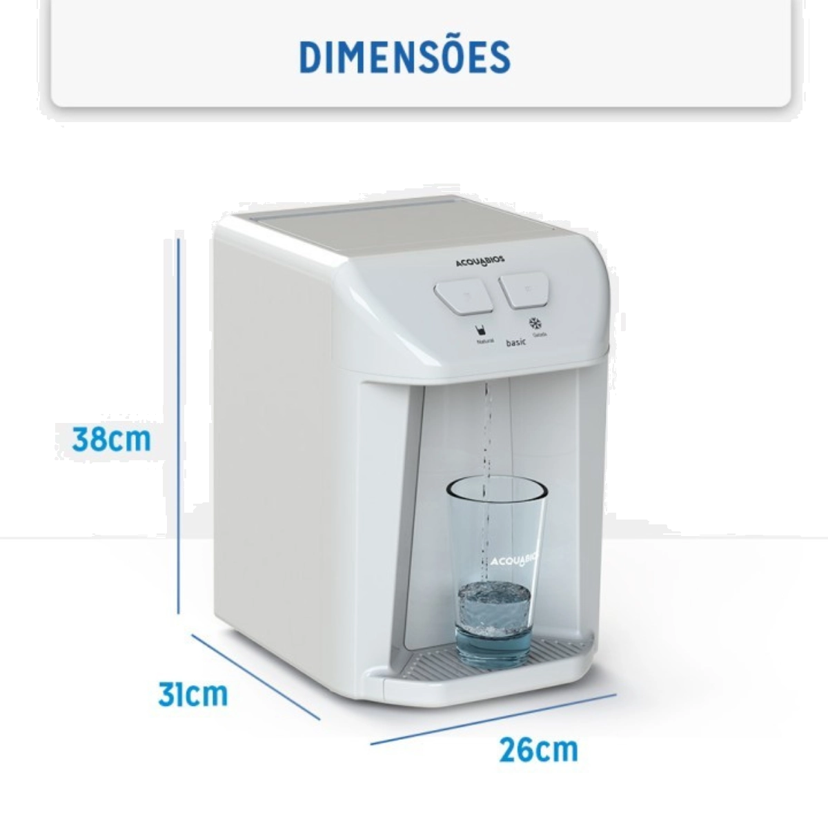 PURIFICADOR DE AGUA ELETRÔNICO REFRIGERADO BASIC BRANCO BIVOLT ACQUABIOS PURIFICADOR DE AGUA ELETRÔNICO REFRIGERADO BASIC BRANCO BIVOLT ACQUABIOS