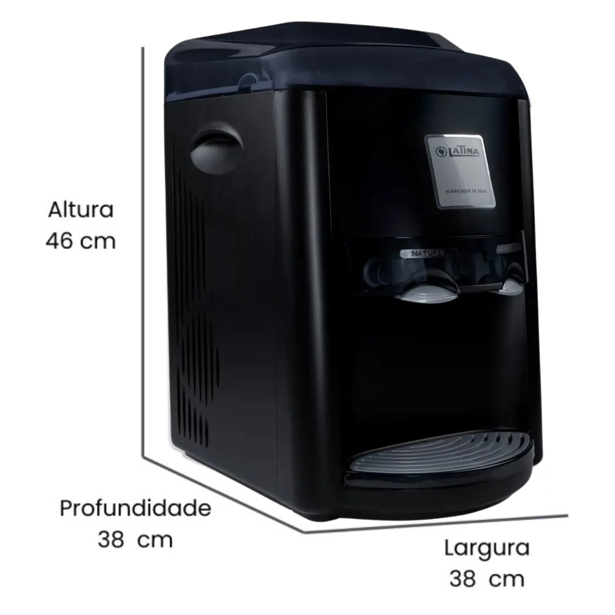 PURIFICADOR DE ÁGUA ELETRONICO REFRIGERADA E NATURAL PA335 PRETO BIVOLT