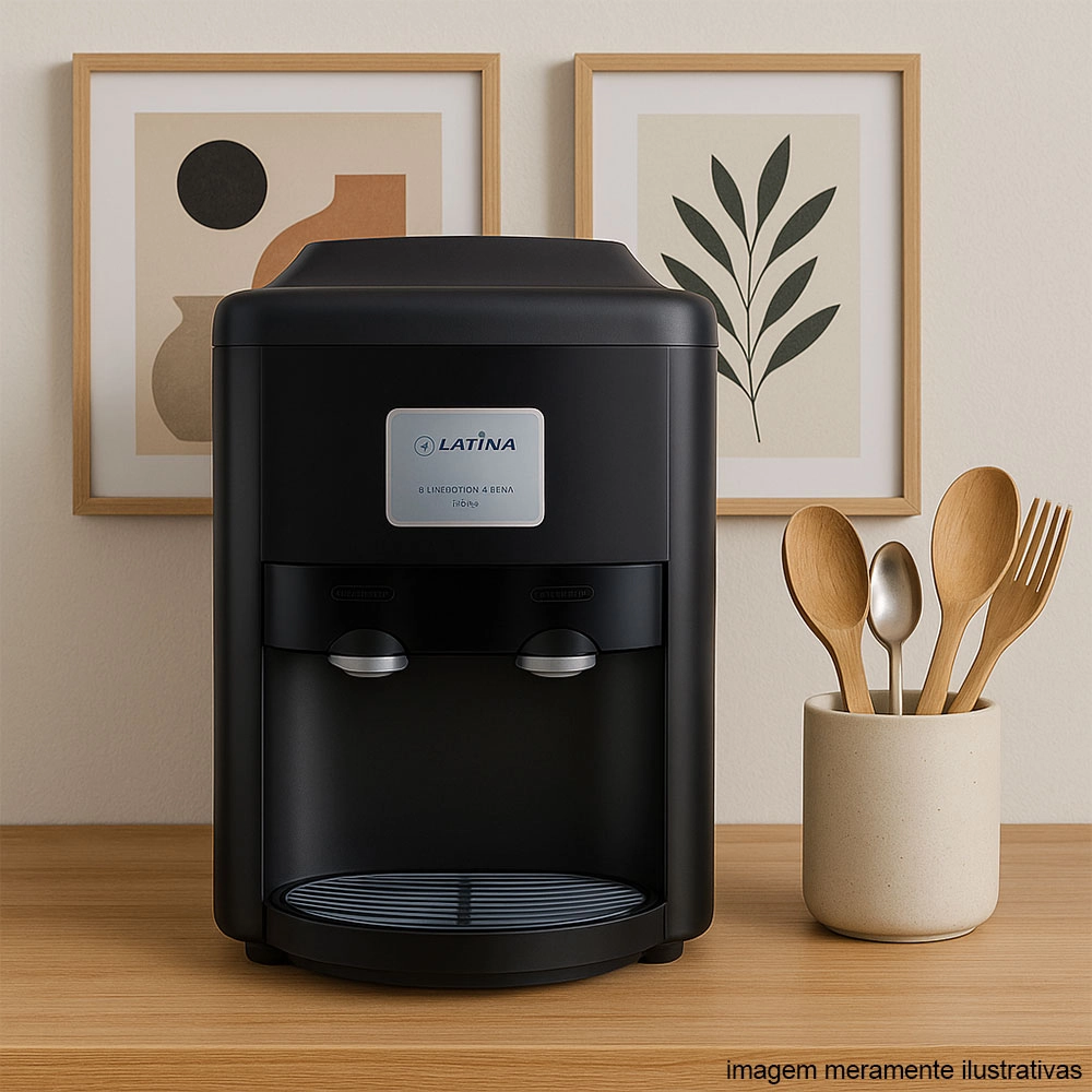 PURIFICADOR DE ÁGUA MINERAL LATINA PRETO 220V PA355