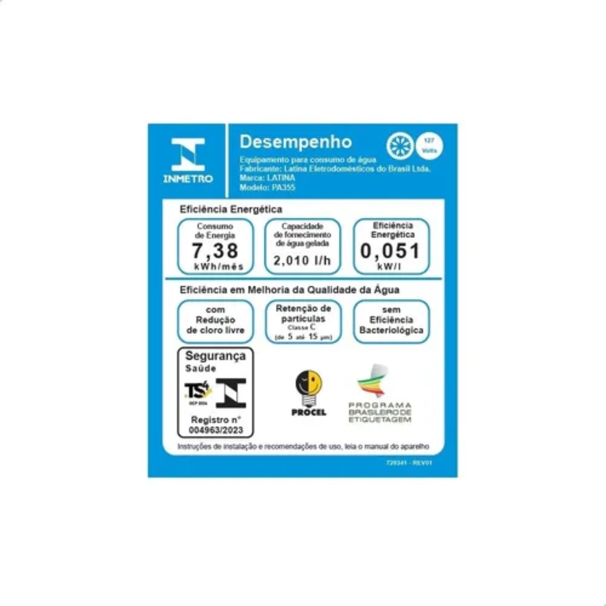 PURIFICADOR DE ÁGUA REFRIGERADO LATINA PA355 ELETRÔNICO REFRIGERADO PRETO 127V