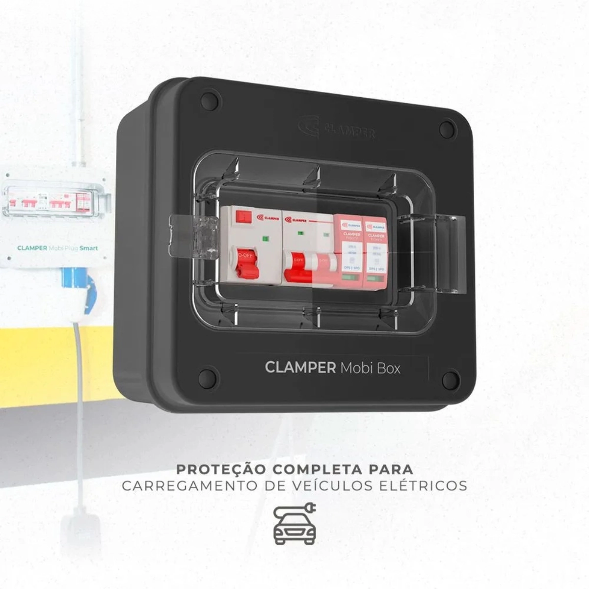 QUADRO DE PROTEÇÃO MOBI BOX 8KW 40A PARA CARREGADORES VEICULARES 220V
