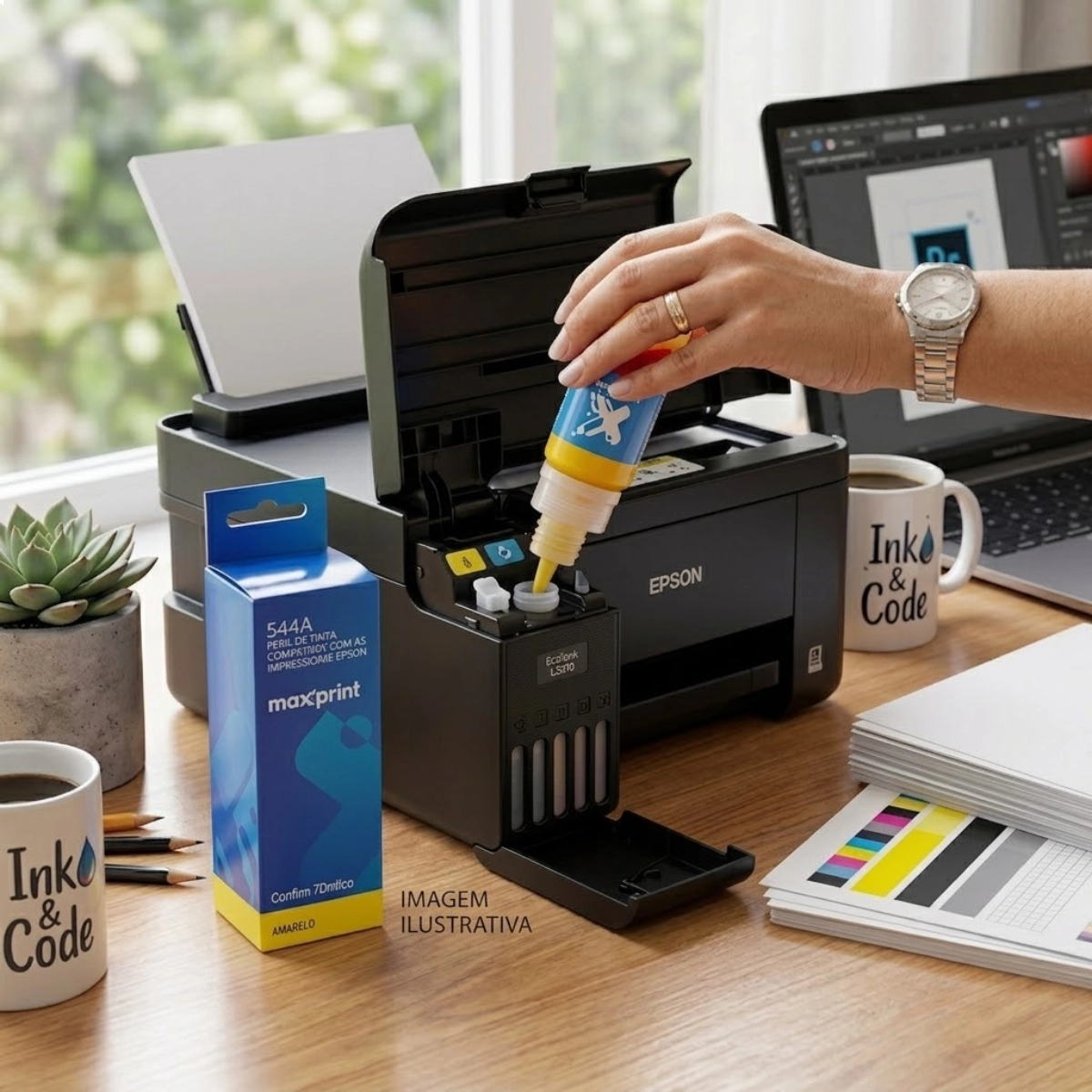 Refil de Tinta Maxprint Compativel Epson T544420 Refil de Tinta Maxprint Compativel Epson T544420