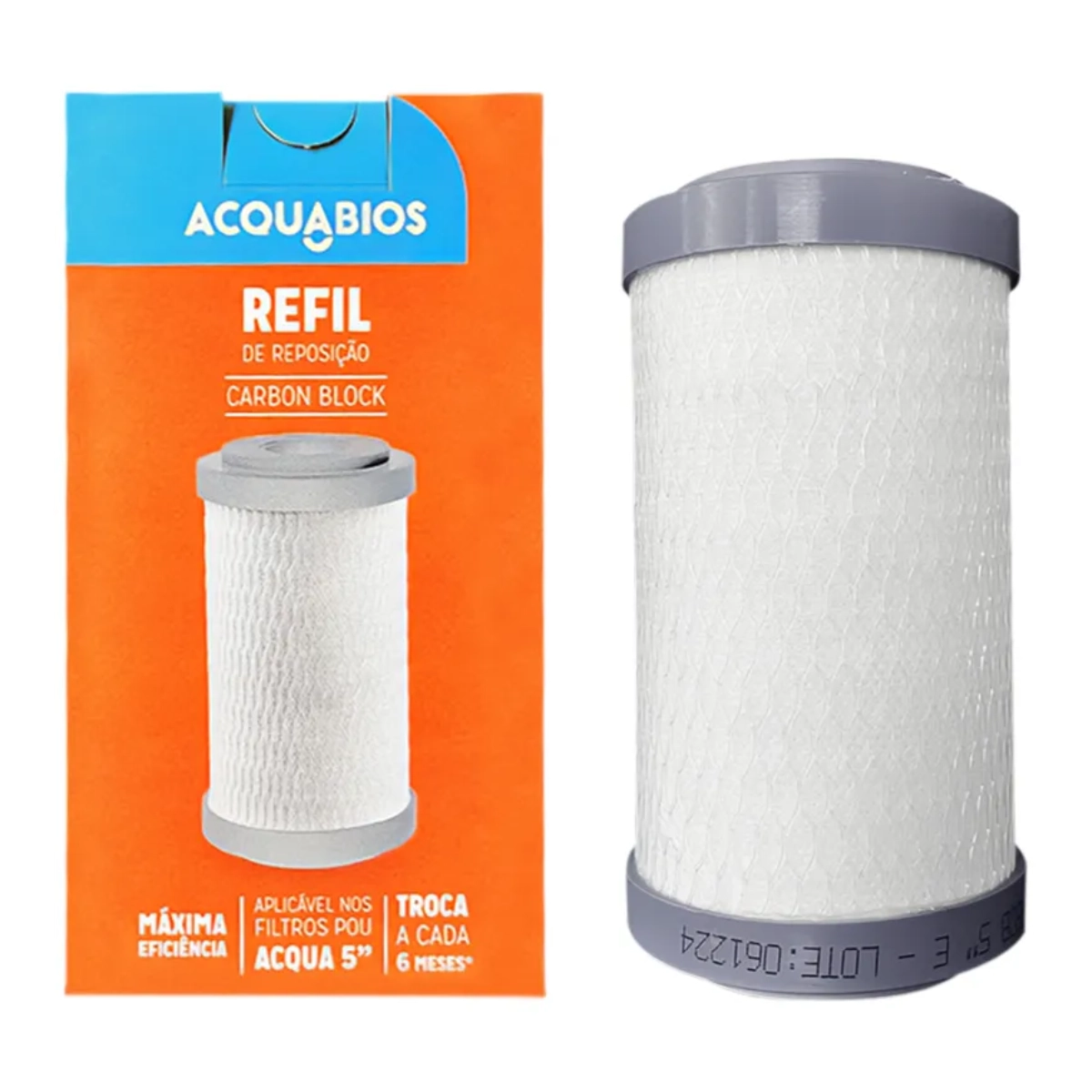 REFIL PARA FILTROS E PUARIFICADORES CARBON BLOCK 5 ACQUABIOS