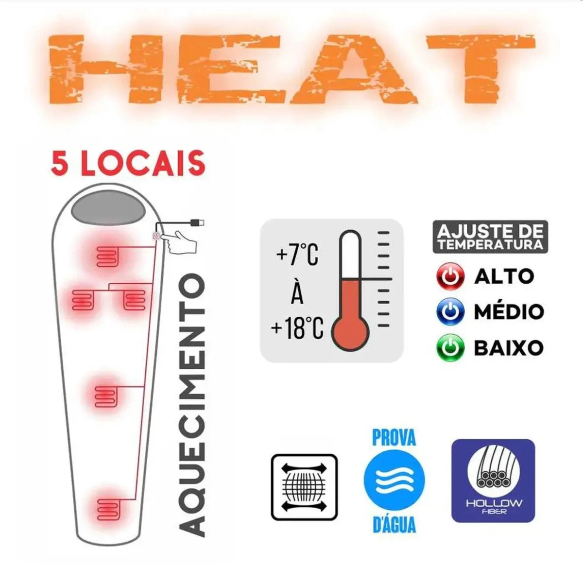 SACO DE DORMIR PARA ACAMPAMENTO HEAT PRETO AZTEQ 7C A 18C SACO DE DORMIR PARA ACAMPAMENTO HEAT PRETO AZTEQ 7C A 18C