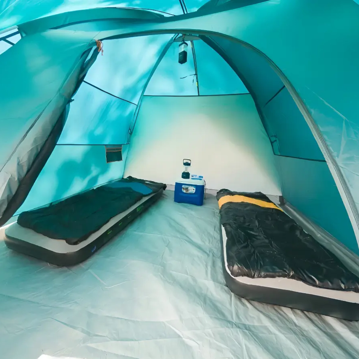 SACO DE DORMIR TERMICO PARA ACAMPAMENTO NAUTIKA VIPER PRETO E LARANJA