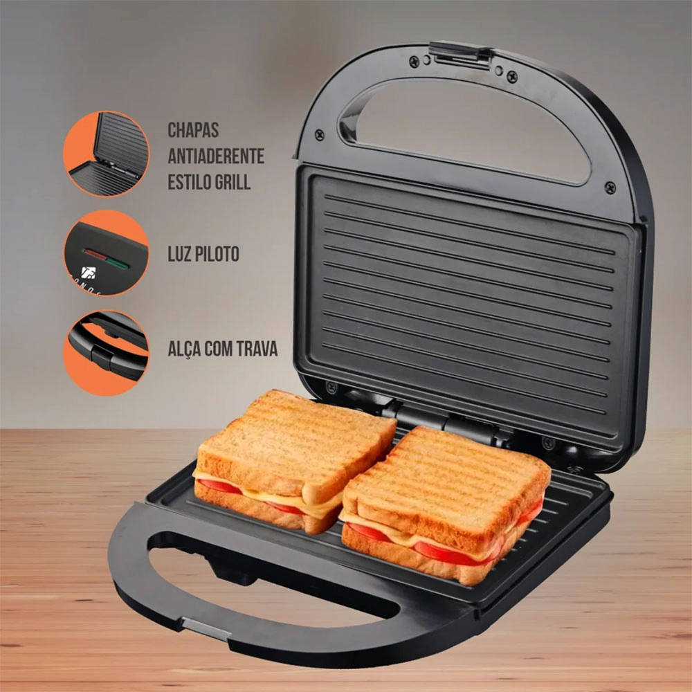 SANDUICHEIRA E GRILL TRONOS DUPLA CHAPA ANTIADERENTE 220V SANDUICHEIRA E GRILL TRONOS DUPLA CHAPA ANTIADERENTE 220V