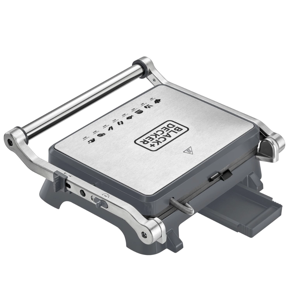 Sanduicheira Grill Elétrico Black+Decker 127V Gourmand com Abertura 180° Chapas Antiaderentes 1200W