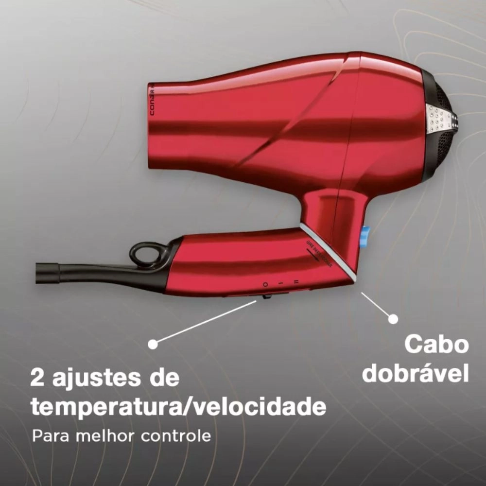 Secador Conair Hair Designer 1800w Cor Vermelho 127V