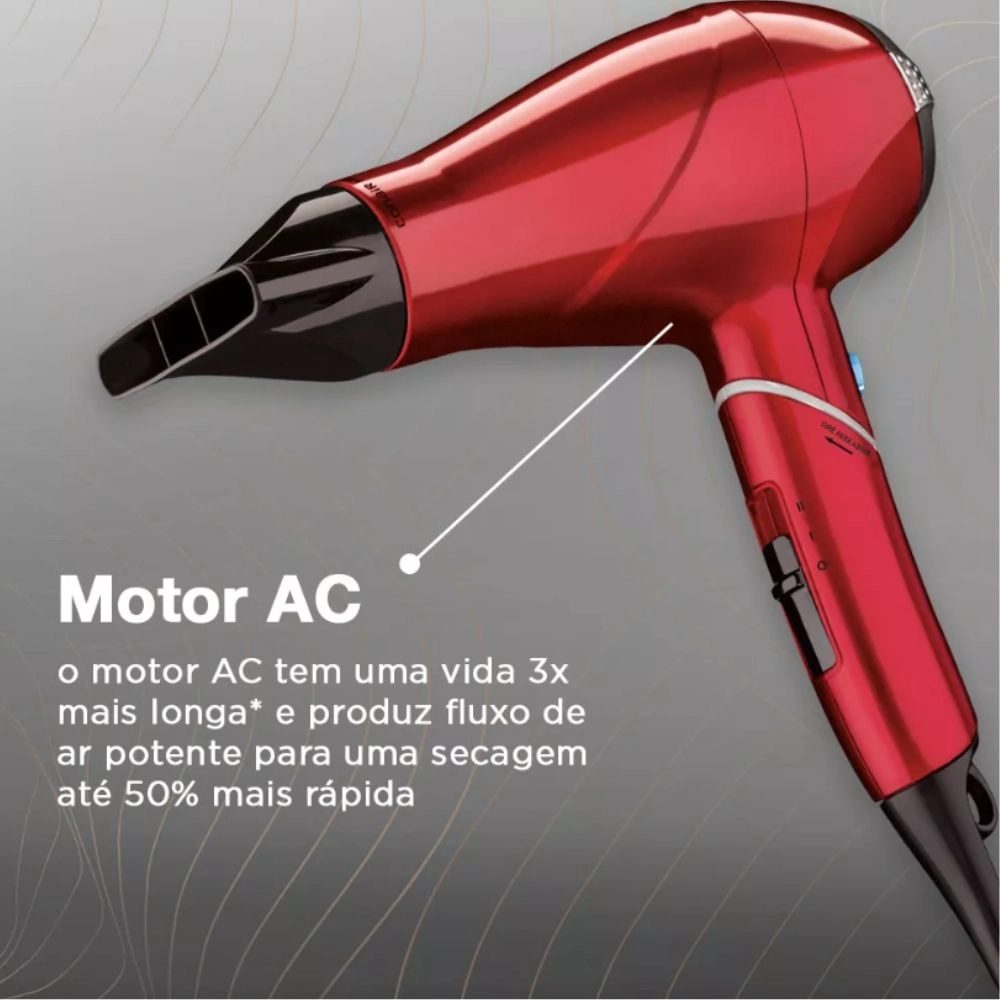 Secador Conair Hair Designer 1800w Cor Vermelho 220V