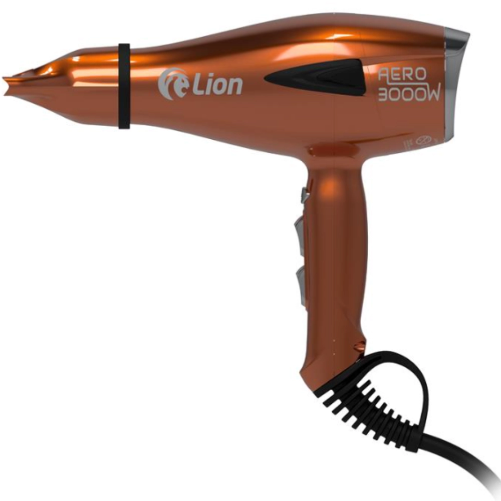 Secador de Cabelo Profissional 3000W Lion AERO Cobre 220V Motor AC Íons Ar Frio Turmalina

