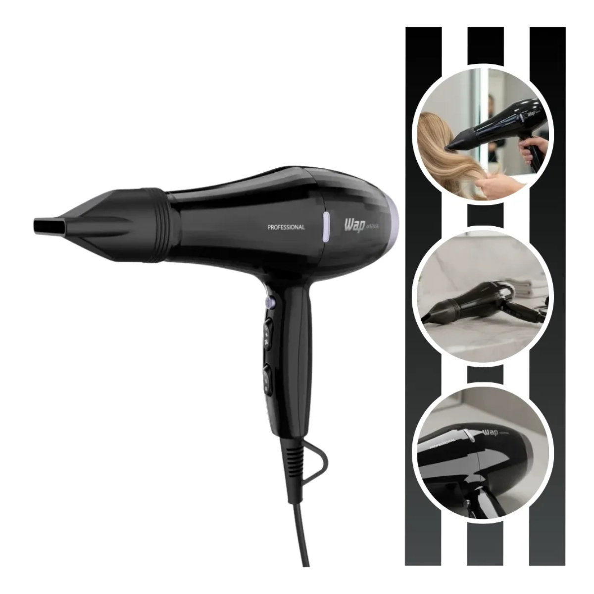 SECADOR DE CABELO PROFISSIONAL INTENSE PRO WS2500 2400W 127V WAP SECADOR DE CABELO PROFISSIONAL INTENSE PRO WS2500 2400W 127V WAP