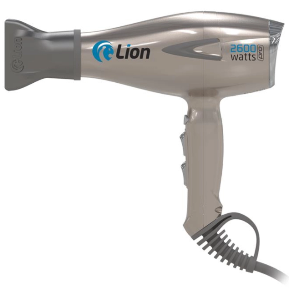 Secador de Cabelo Profissional Lion 2600W Pro 220V com Íons, Motor AC e Ar Frio Cool Shot - Dourado
