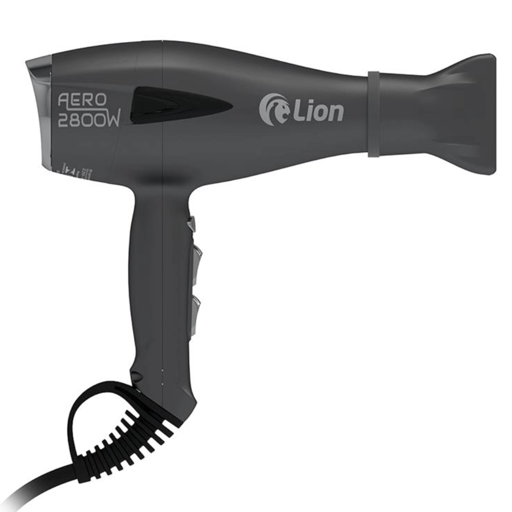 Secador de Cabelo Profissional Lion 2800W Cinza Chumbo, Motor AC, Íons Negativos ? 220V

