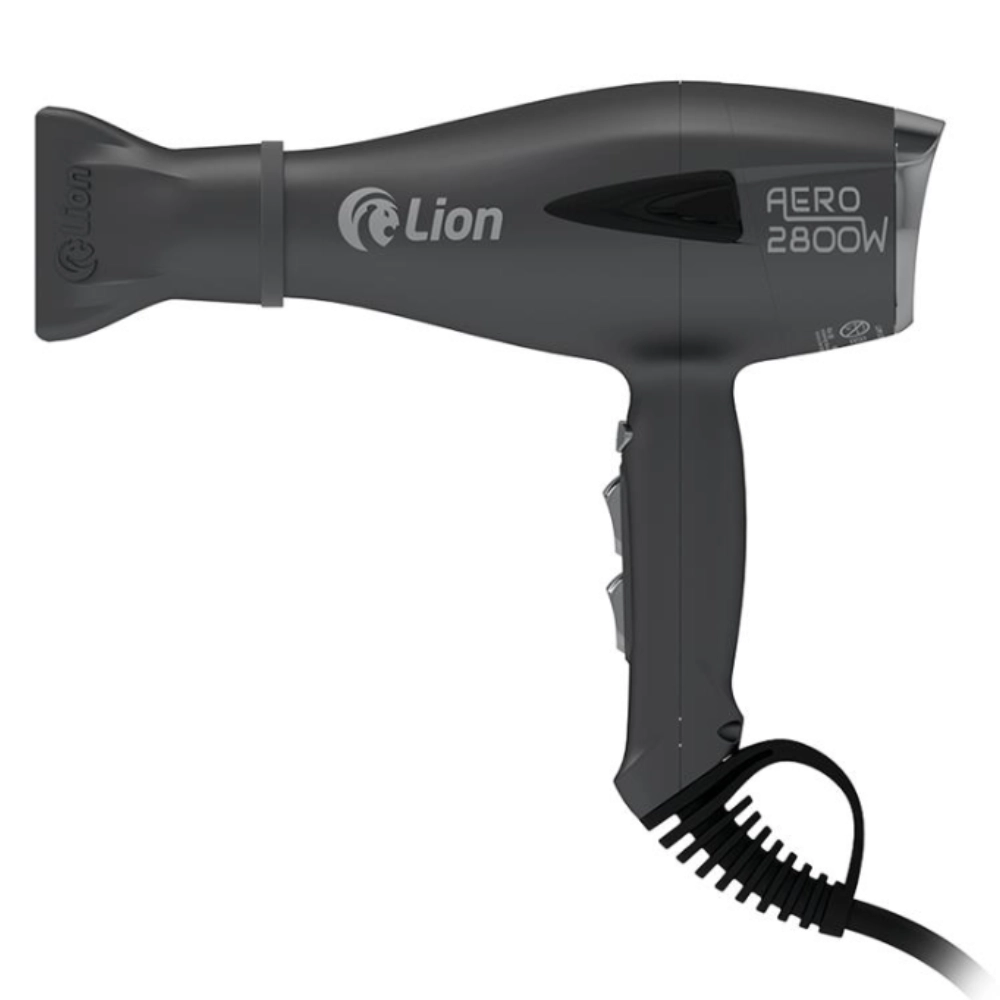 Secador de Cabelo Profissional Lion 2800W Cinza Chumbo, Motor AC, Íons Negativos ? 220V

