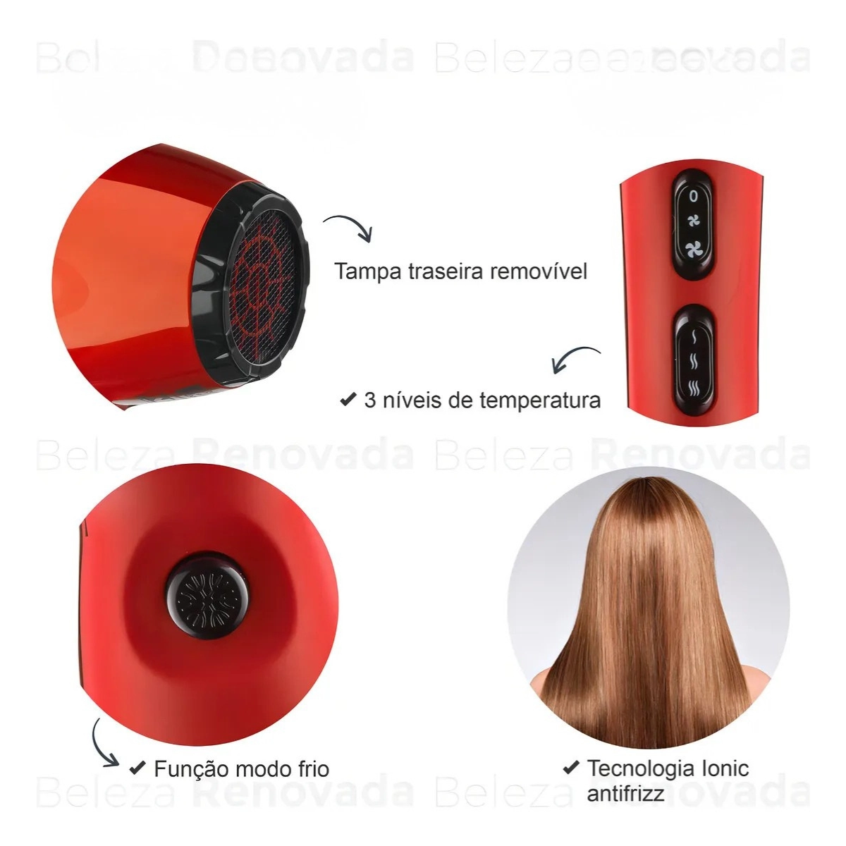SECADOR DE CABELO STYLE 2000W VERMELHO 127V TAIFF SECADOR DE CABELO STYLE 2000W VERMELHO 127V TAIFF