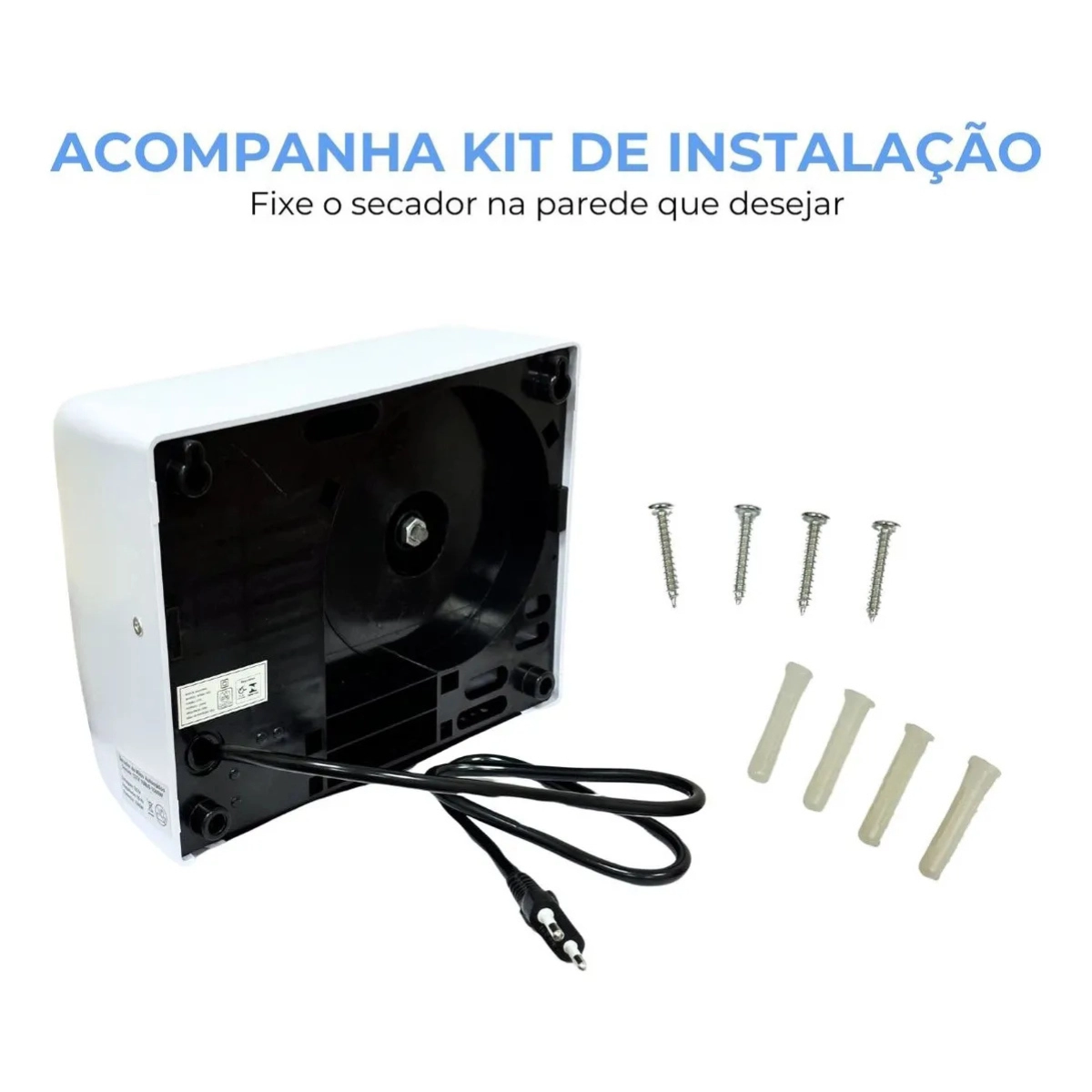 SECADOR DE MÃOS ELÉTRICO AUTOMÁTICO BRANCA SENSOR 220V 1500W