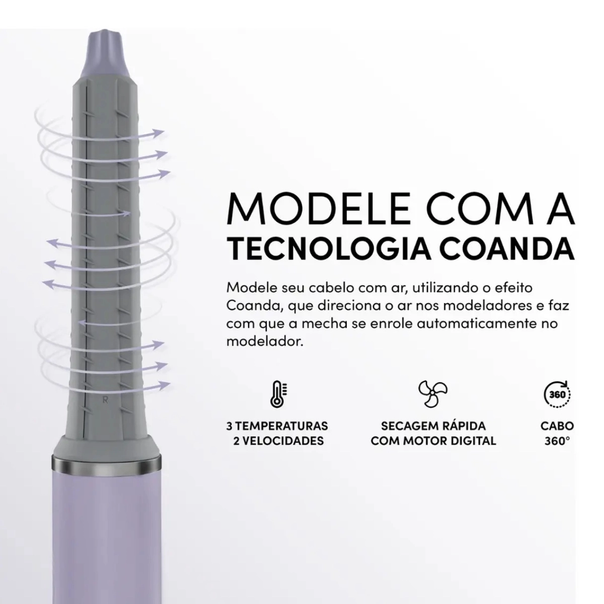 SECADOR E MODELADOR WAP INTENSE STYLER 5 EM 1WS1600 127V 1250W LILAS E CINZA
