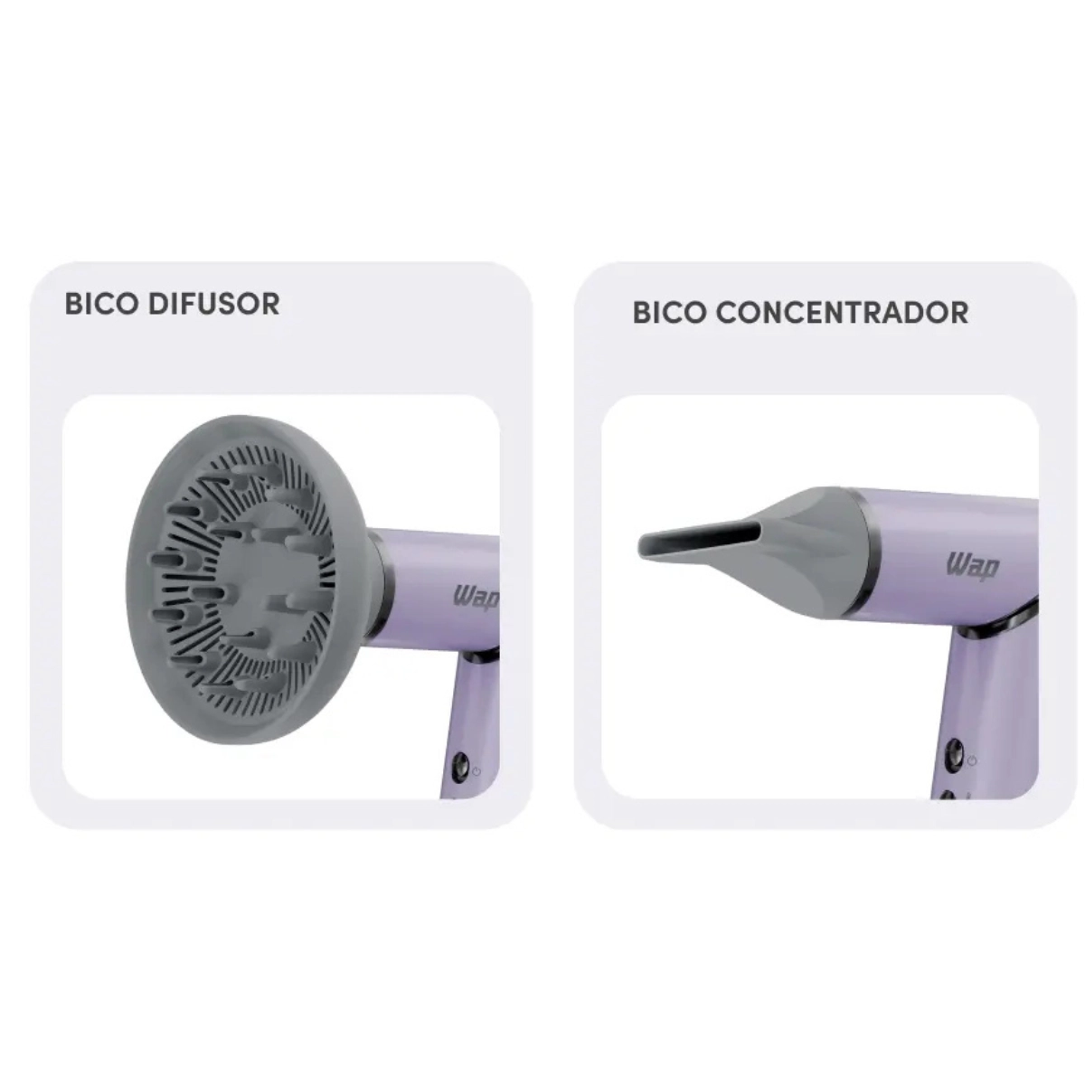 SECADOR E MODELADOR WAP INTENSE STYLER 5 EM 1WS1600 127V 1250W LILAS E CINZA