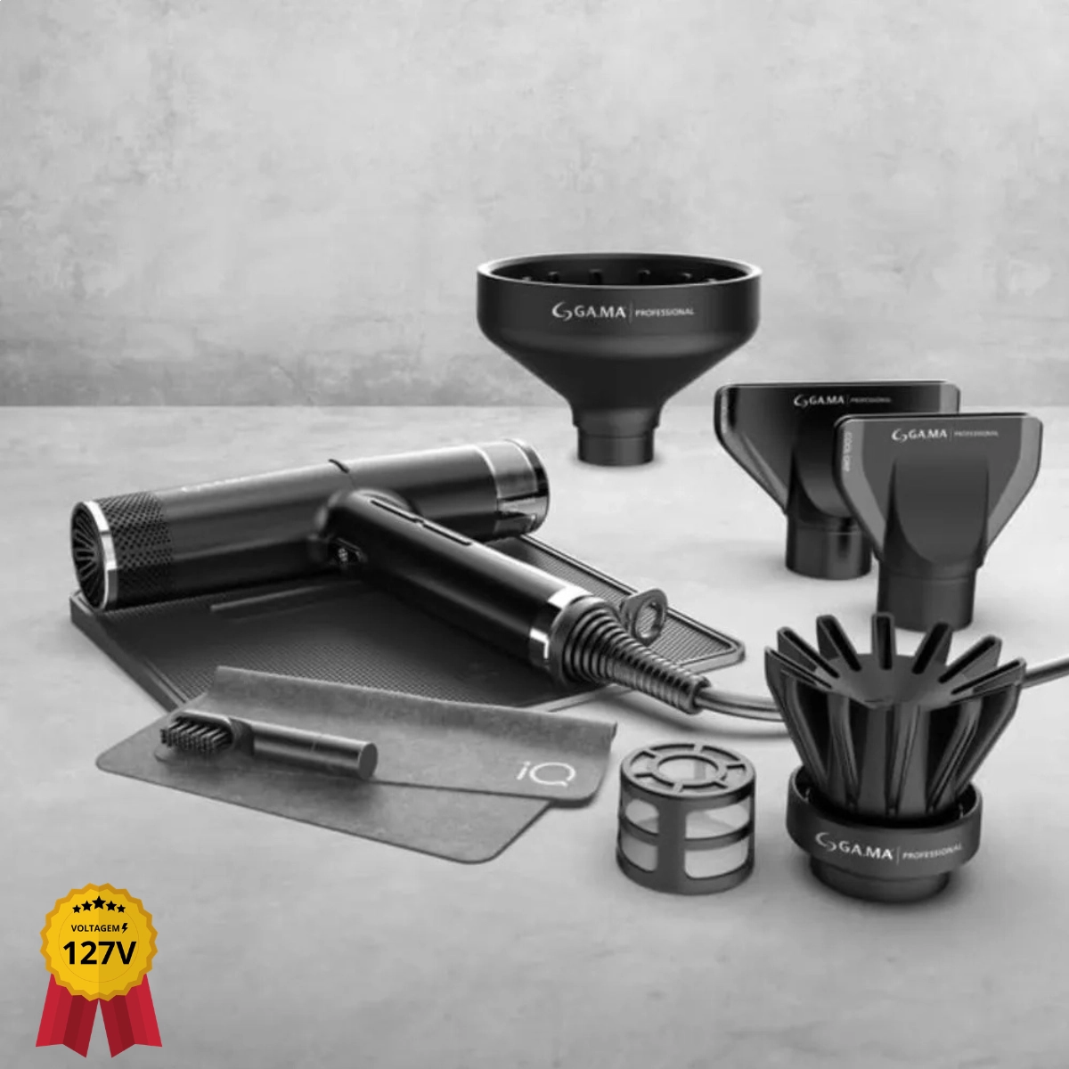 SECADOR PROFISSIONAL DE CABELO GA.MA IQ3 127V PRETO 1600W SECADOR PROFISSIONAL DE CABELO GA.MA IQ3 127V PRETO 1600W