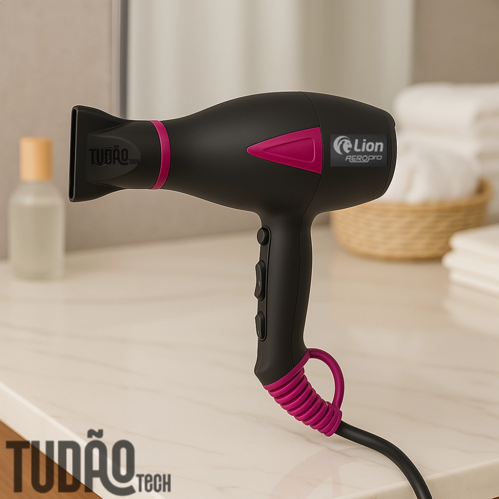 Secador Profissional Lion Aero Pro PINK 127V | 2150W | Motor AC | Jato Frio 