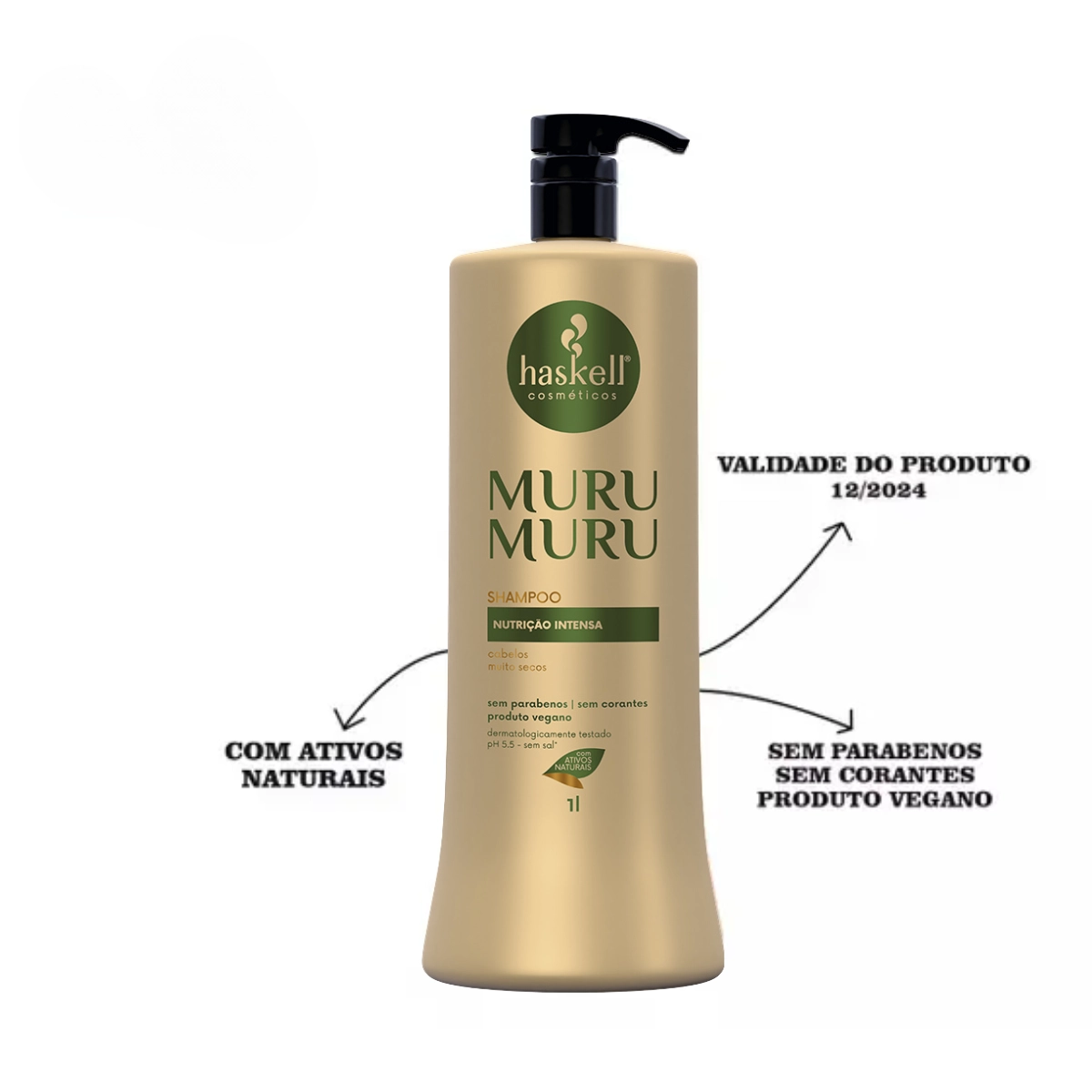 SHAMPOO CAPILAR MURUMURU 1L HASKELL SHAMPOO CAPILAR MURUMURU 1L HASKELL