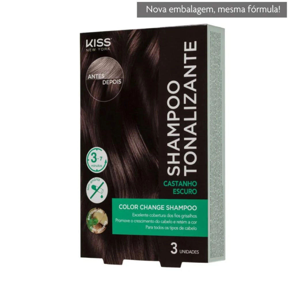 Shampoo Tonalizante Color Change Castanho Escuro - Kiss New York