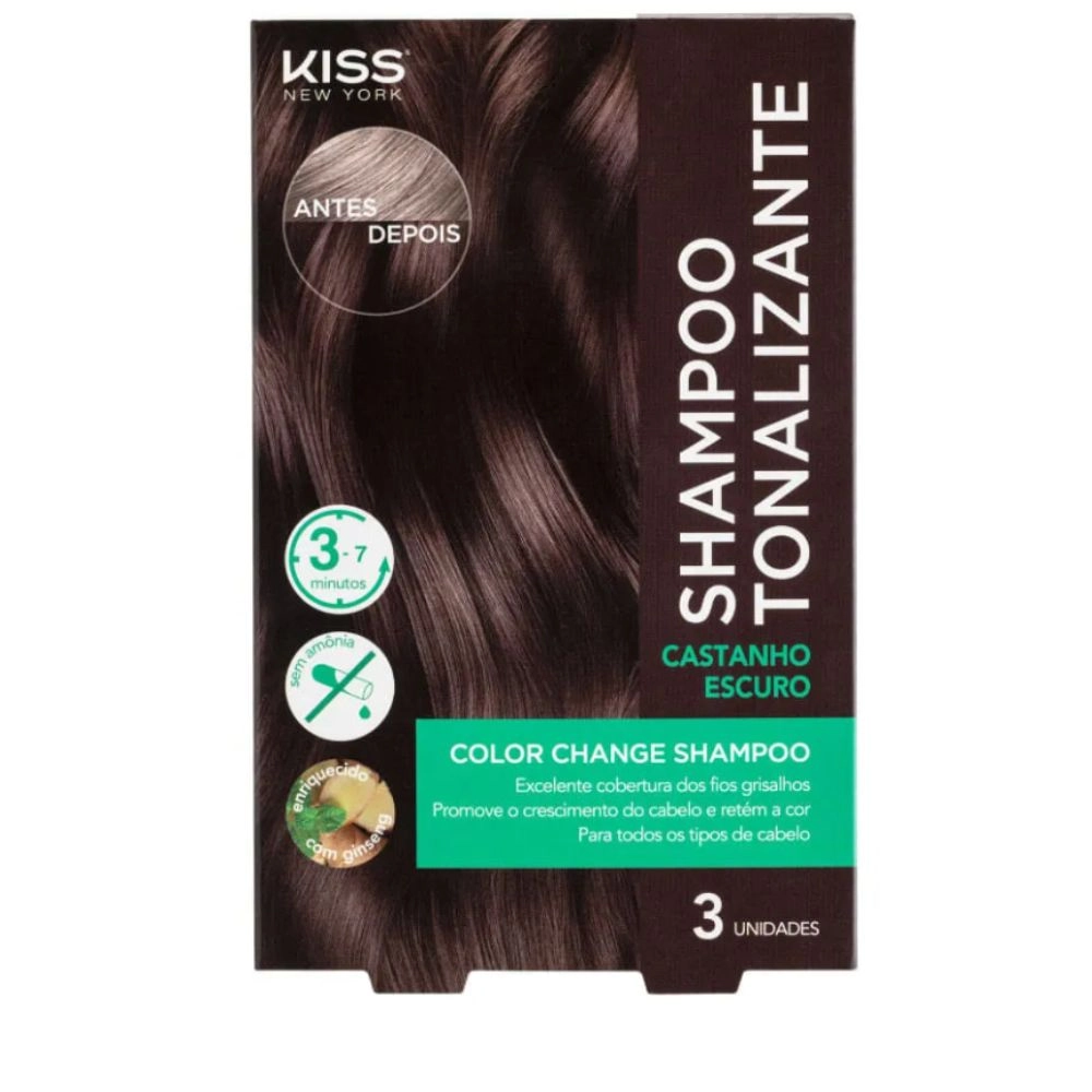 Shampoo Tonalizante Color Change Castanho Escuro - Kiss New York