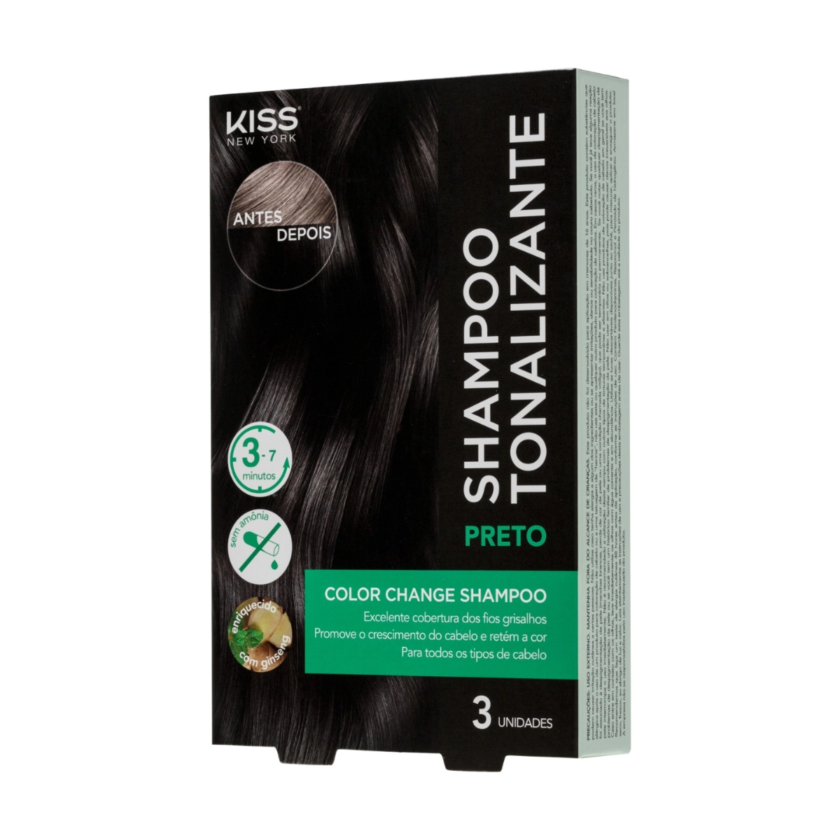 SHAMPOO TONALIZANTE COLOR CHANGE PRETO - KISS NEW YORK SHAMPOO TONALIZANTE COLOR CHANGE PRETO - KISS NEW YORK