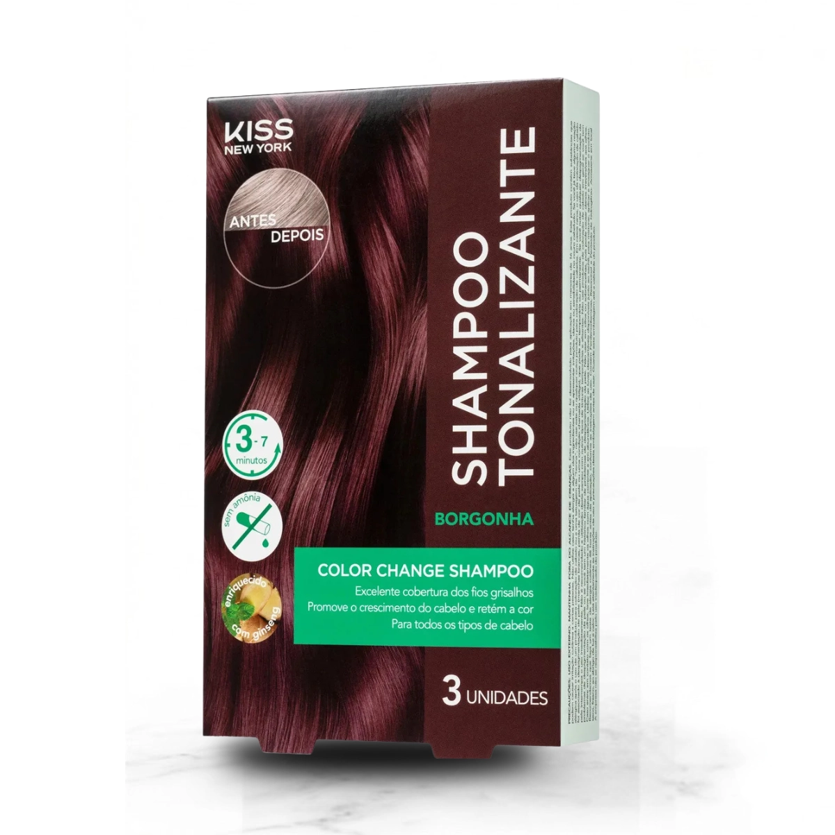 SHAMPOO TONALIZANTE VEGANO COM RAPIDA COLORAÇÃO BORGONHA KNY