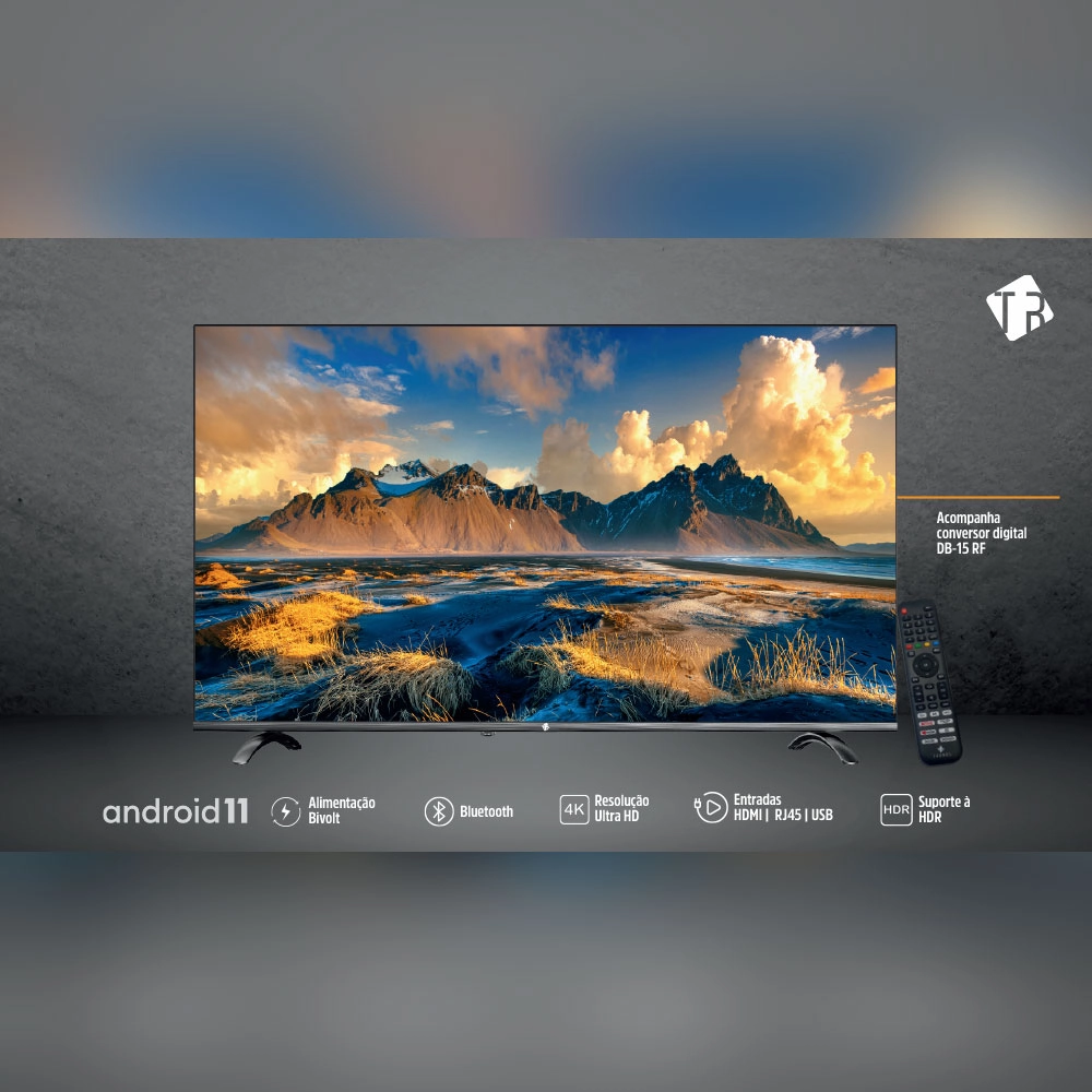 Smart TV 50? TRONOS 4K Ultra HD LED Wi-Fi Bluetooth com Netflix, YouTube e Prime Video