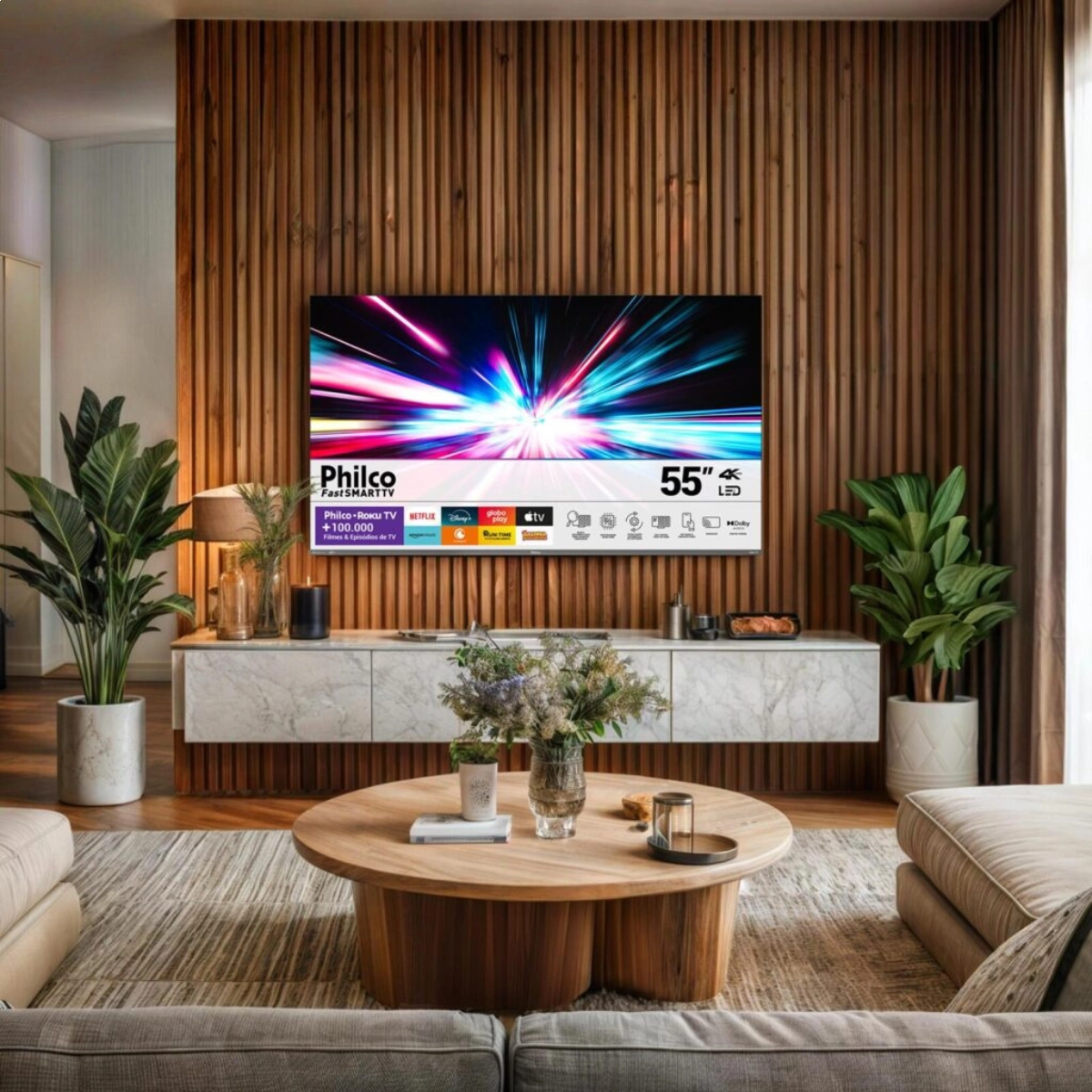 SMART TV 55 PHILCO 4K UHD LED ROKU TV DOLBY AUDIO 