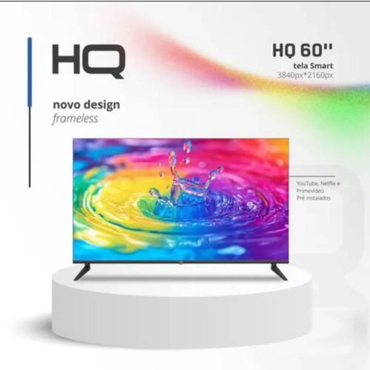 Smart Tv Hq 60&quot; 4k, Hdr Android 11, Design Slim, Processador Quad Core, Espelhamento de Tela