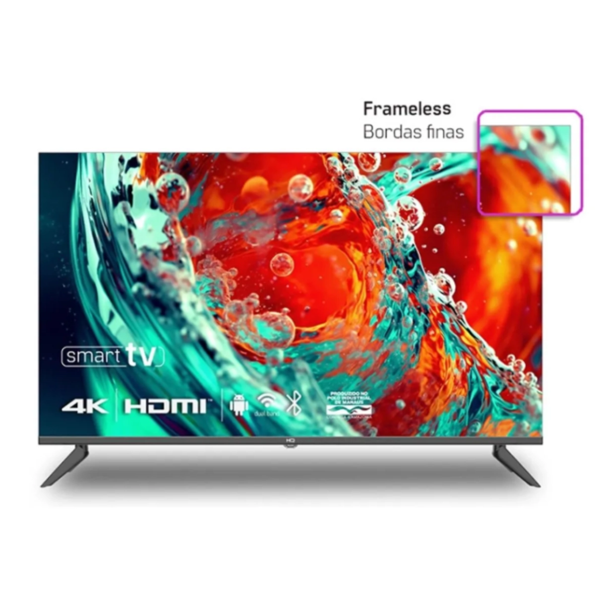 Smart Tv Hq 65? 4k Tela sem Bordas Design Slim Imagem Ultranítida e Design Moderno Smart Tv Hq 65? 4k Tela sem Bordas Design Slim Imagem Ultranítida e Design Moderno