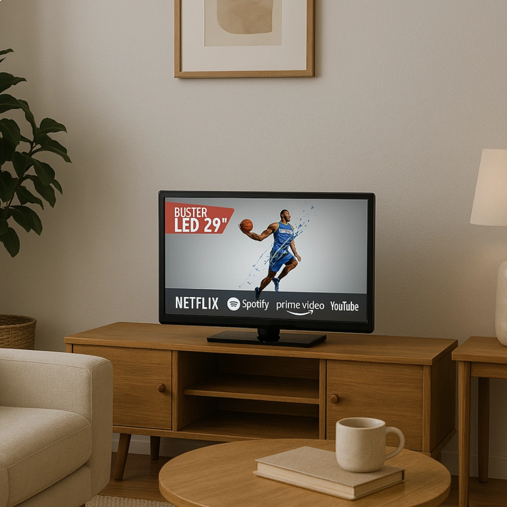 Smart Tv Led 29" Buster Hd com Android 2 Hdmi 2 Usb Wifi Bivolt Hbtv-29