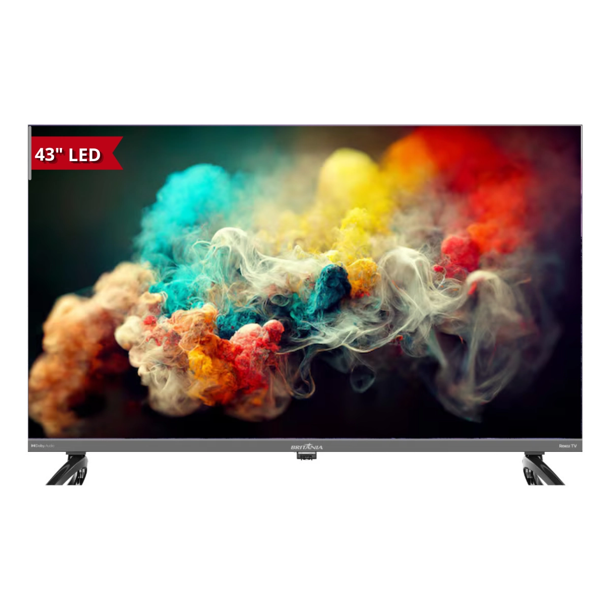SMART TV LED 43 POLEGADAS BRITÂNIA COM MIDIACAST QUADCORE DOLBY AUDIO ROKU