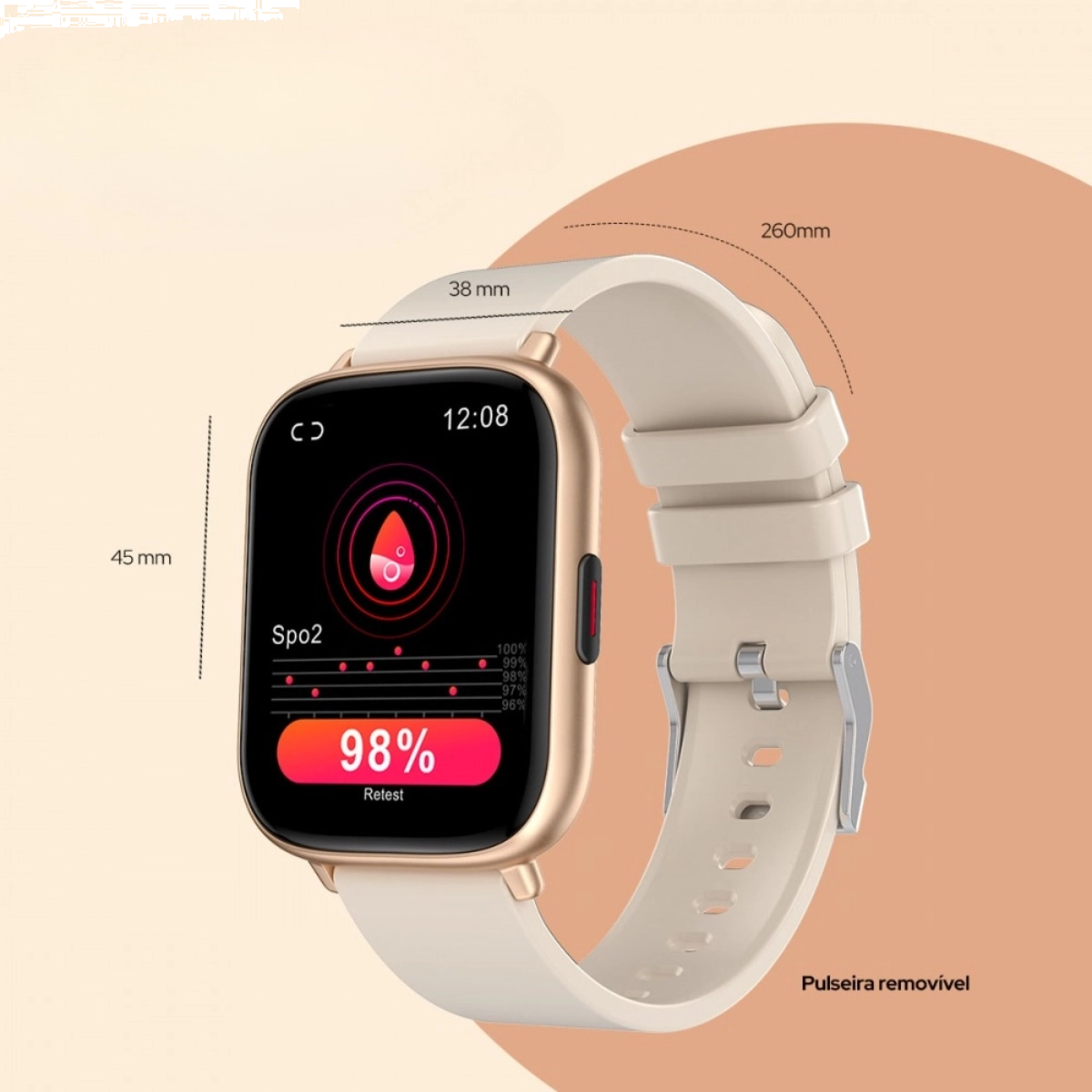 SMARTWATCH ESPORTIVO WB 45MM TELA 1,85 TRACKER 24 MODOS ROSA