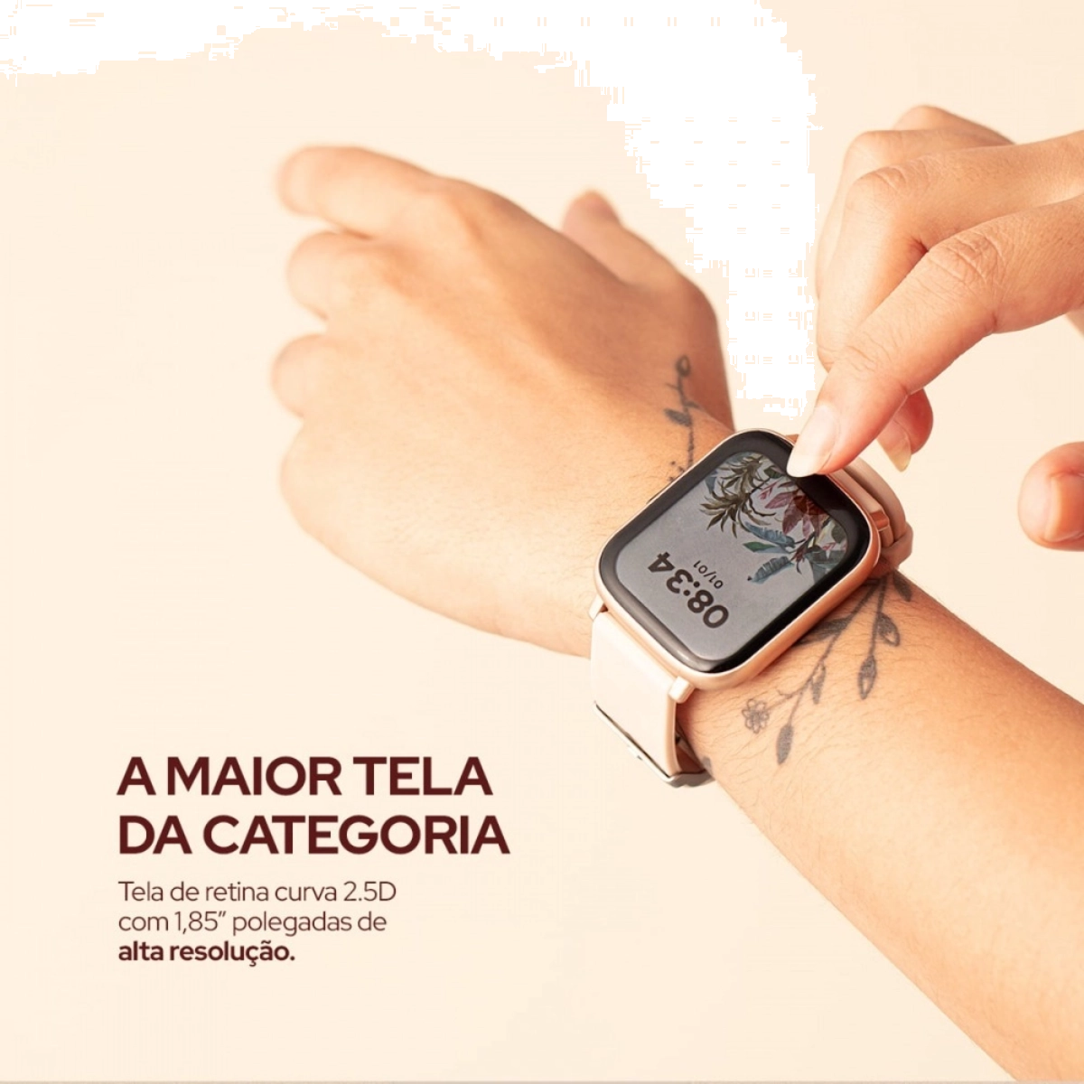 SMARTWATCH ESPORTIVO WB 45MM TELA 1,85 TRACKER 24 MODOS ROSA