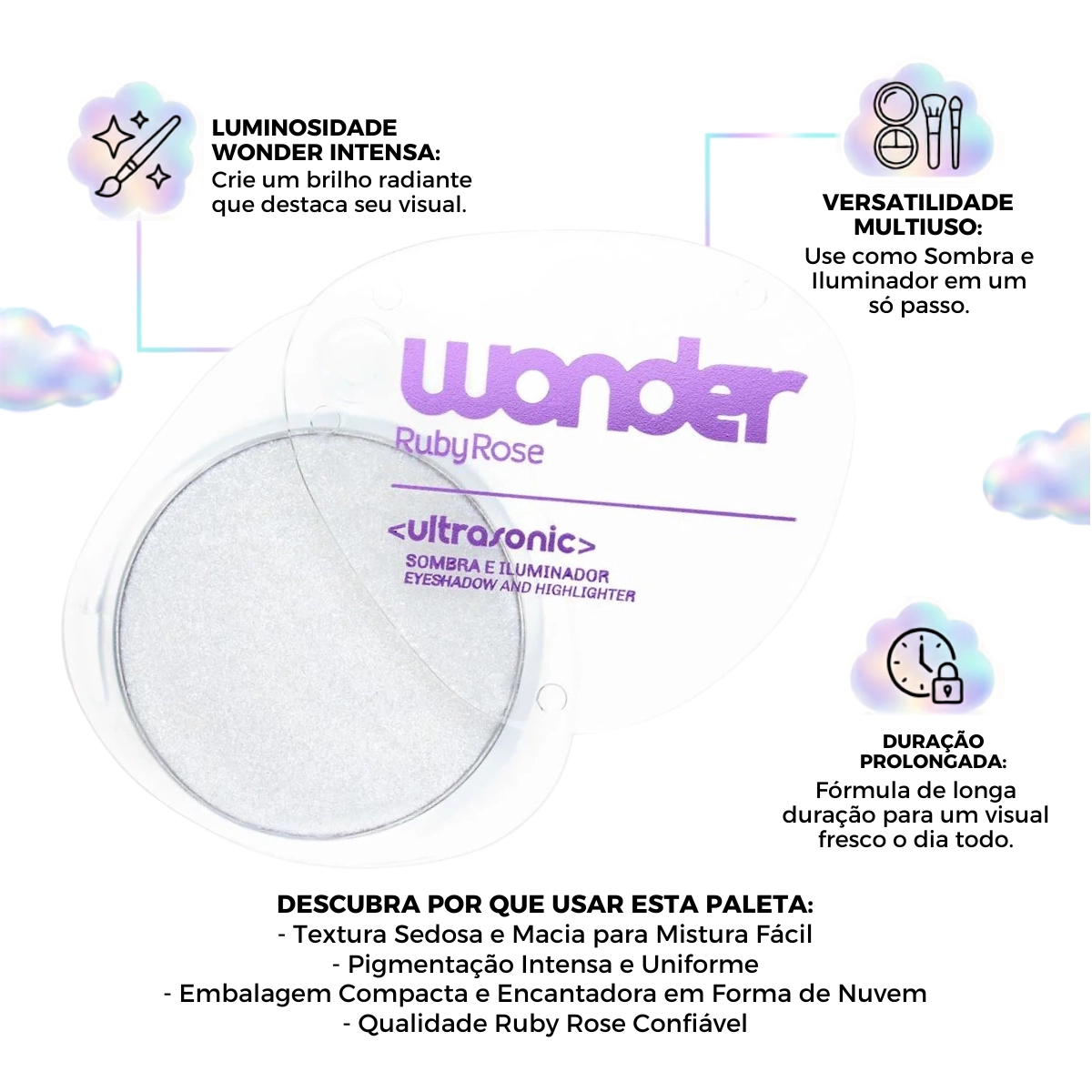 SOMBRA E ILUMINADOR HIGH WONDER ESPELHADO RUBY ROSE