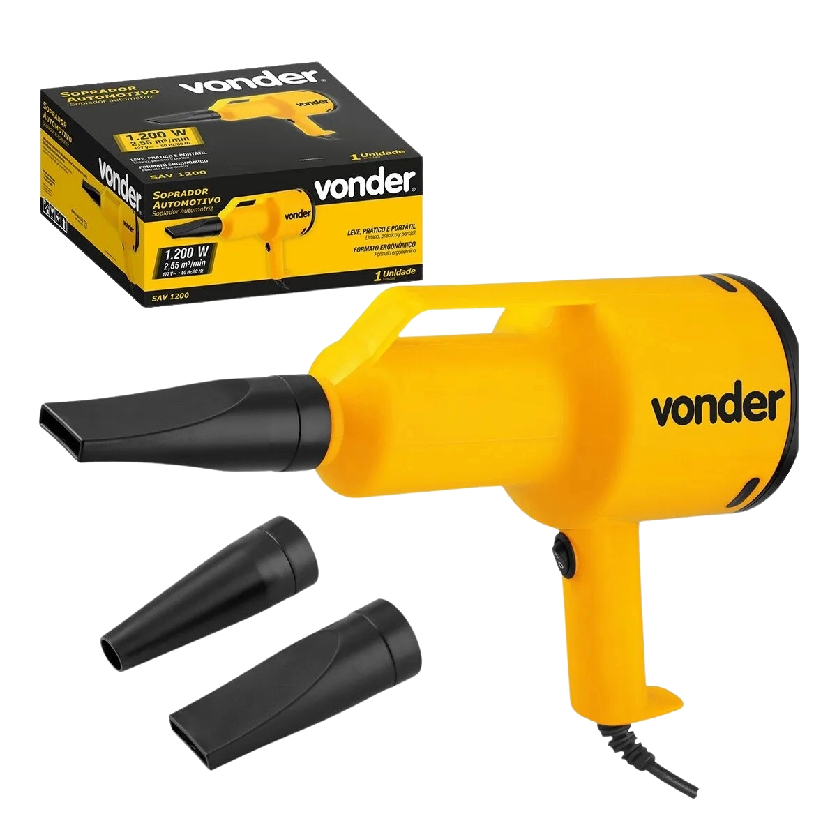 SOPRADOR AUTOMOTIVO 220V PROFISSIONAL 1200W VONDER AMARELO