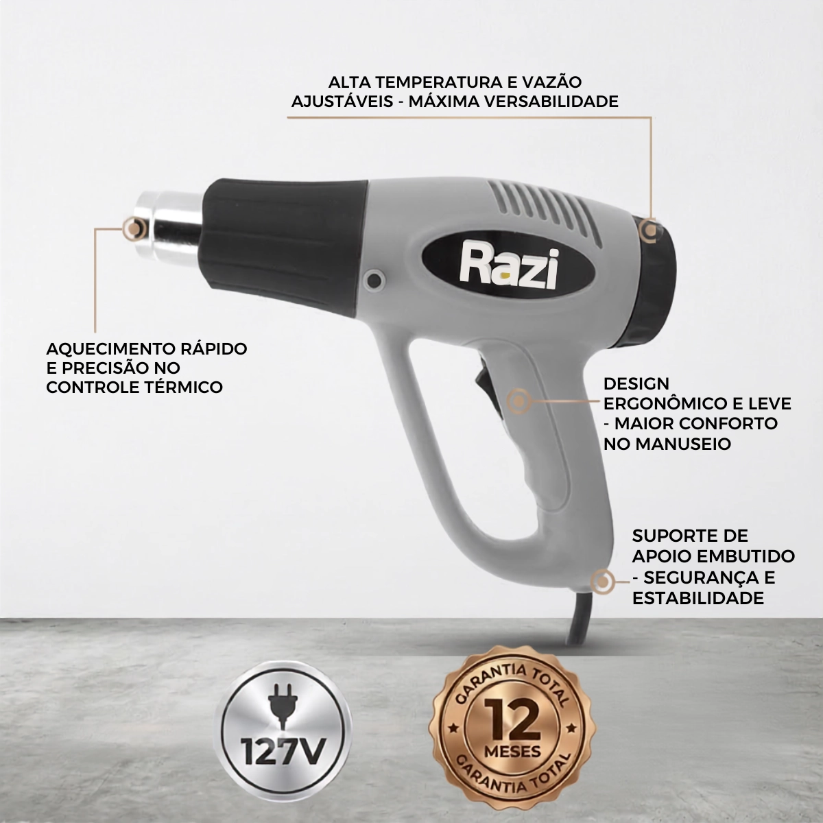 SOPRADOR TÉRMICO 1500W RAZI 127V