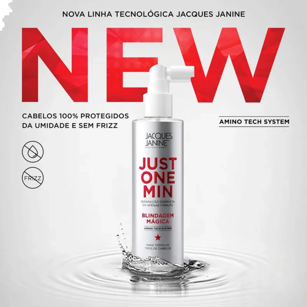 SPRAY DE CABELOS BLINDAGEM MÁGICA JUST ONE MINUTE JACQUES JANINE 60ML 