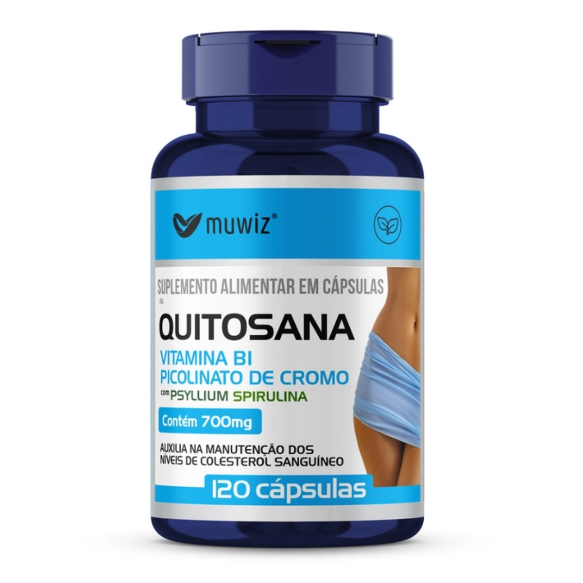 SUPLEMENTO ALIMENTAR QUITOSANA SPIRULINA PSYLIUM 600MG 120 CAPSULAS