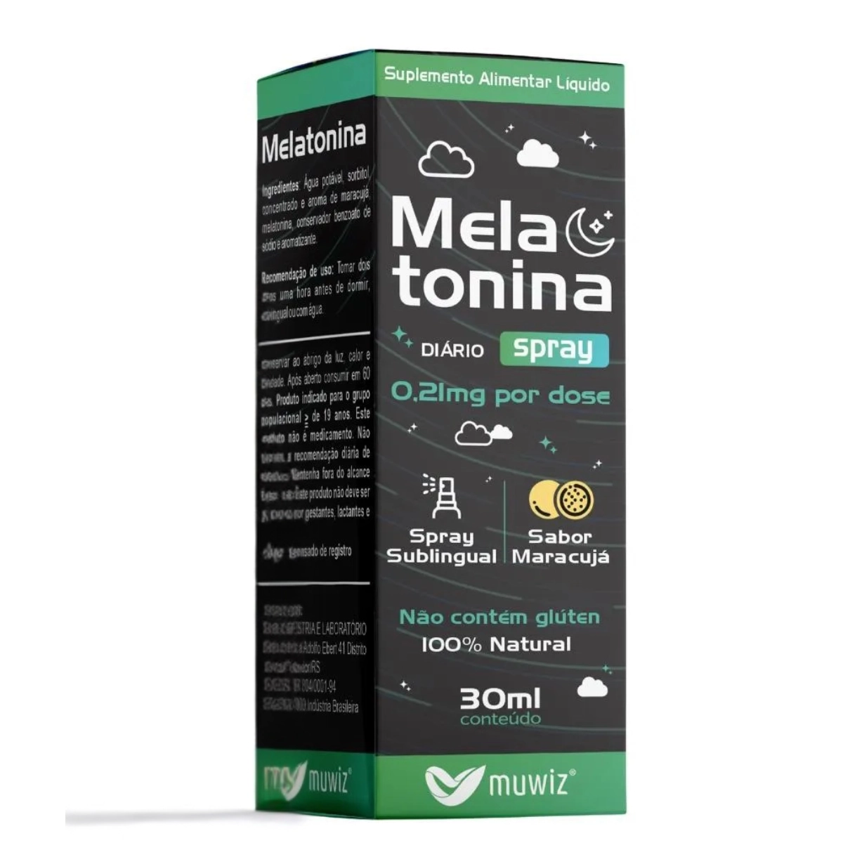 SUPLEMENTO MELATONINA SPRAY 30ML MUWIZ MARACUJA