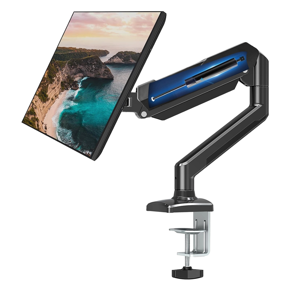 SUPORTE DE MESA ARTICULADO PARA MONITOR COM PISTÃO A GÁS SUPORTE DE MESA ARTICULADO PARA MONITOR COM PISTÃO A GÁS