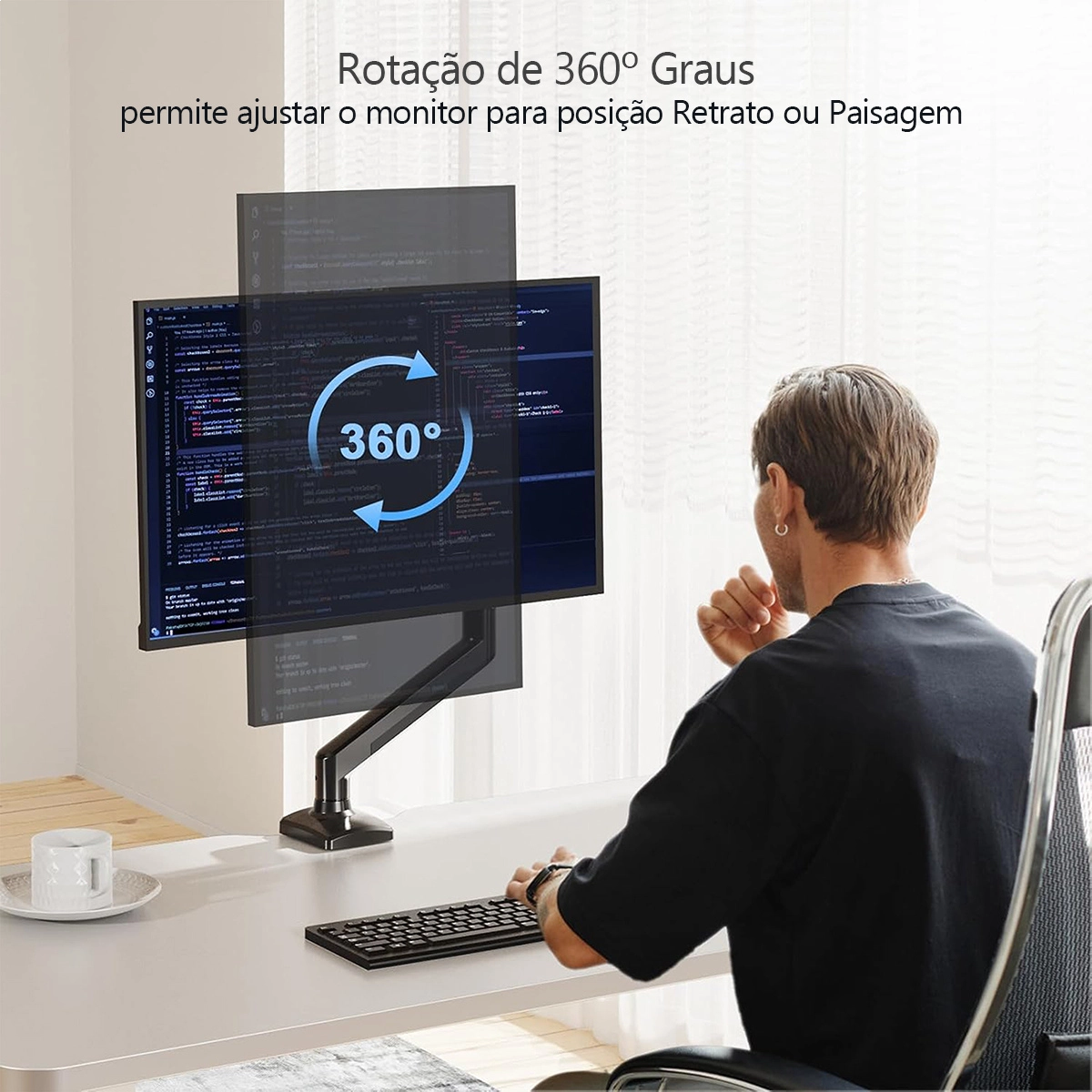 SUPORTE DE MESA ARTICULADO PARA MONITOR COM PISTÃO A GÁS SUPORTE DE MESA ARTICULADO PARA MONITOR COM PISTÃO A GÁS